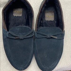 Ted Baker Men's Dark Blue Suede Slip-Ons